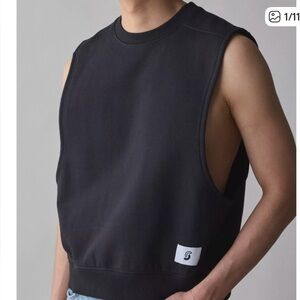 Standard Cloth Sleeveless Muscle Crew Neck Sweatshirt Medium